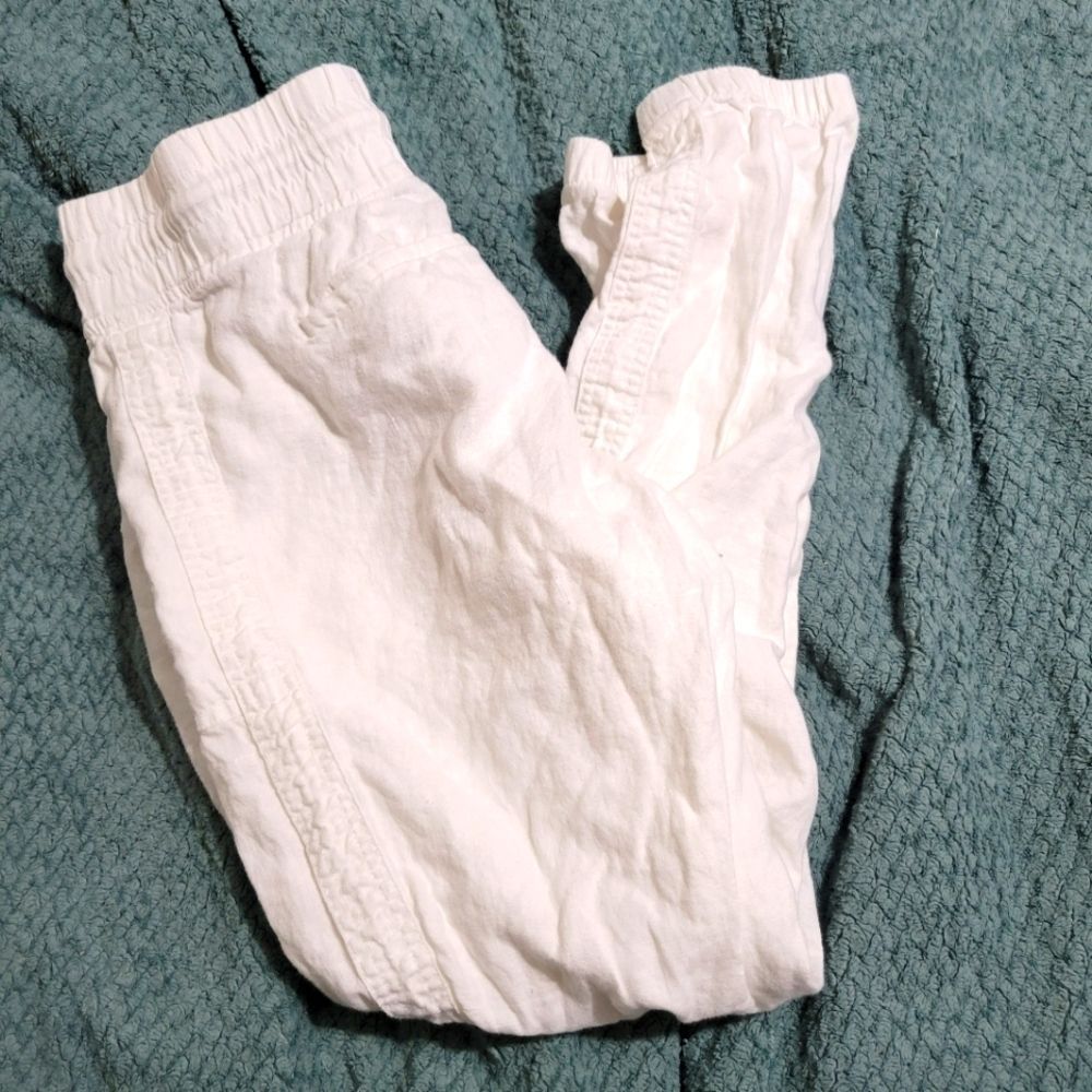Athleta Cabo White Linen Jogger Size 6/Medium - Picture 11 of 12